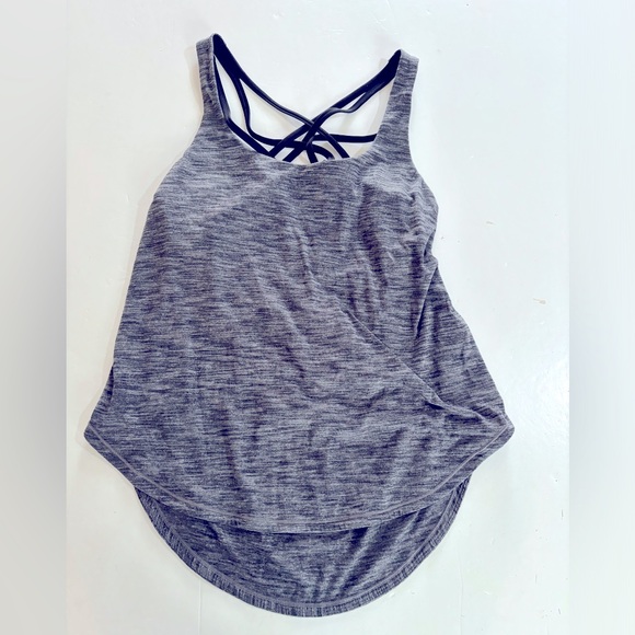 lululemon athletica Tops - LULULEMON Gray Mingle Athletic Tank with Attached Bra 10